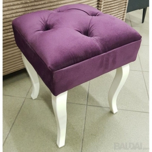 Pufas DZ14 35x35 su baltom medinėm kojom Violetinis